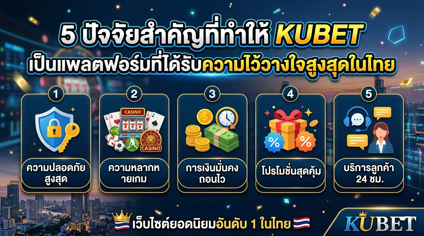 5 ปัจจัยสำคัญที่ทำให้ KUBET เป็นแพลตฟอร์มที่ได้รับความไว้วางใจสูงสุดในไทย