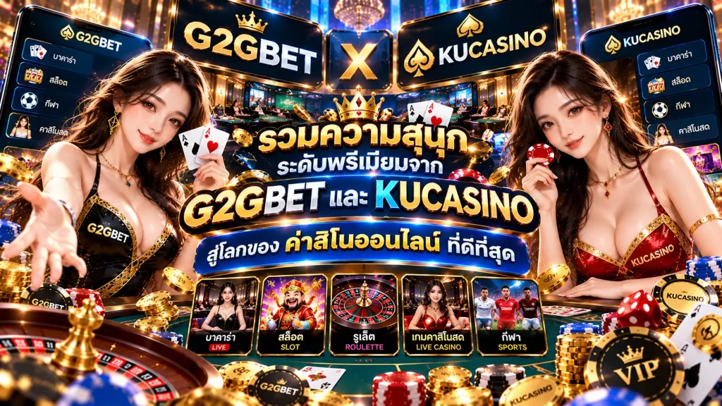 รวมความสนุกระดับพรีเมียมจาก G2GBET และ KUCASINO สู่โลกของ ค่า สิ โน ออนไลน์ ที่ดีที่สุด
