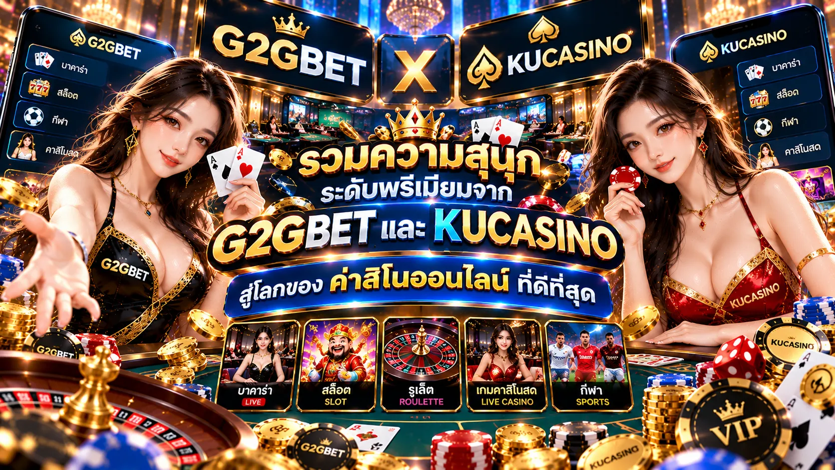 รวมความสนุกระดับพรีเมียมจาก G2GBET และ KUCASINO สู่โลกของ ค่า สิ โน ออนไลน์ ที่ดีที่สุด