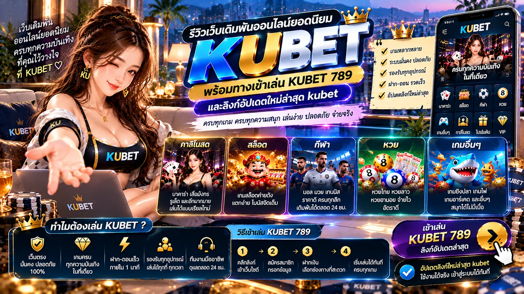 รีวิวเว็บเดิมพันออนไลน์ยอดนิยม KUBET พร้อมทางเข้าเล่น KUBET 789 และลิงก์อัปเดตใหม่ล่าสุด kubet